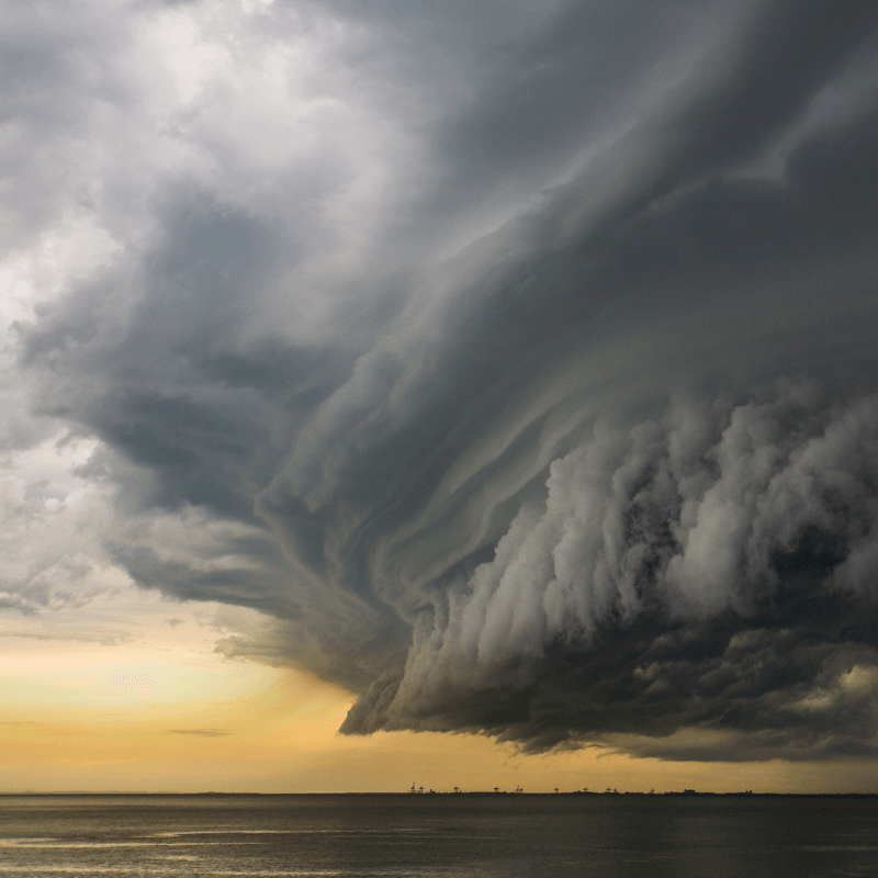 Cyclone over the ocean